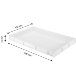 Caisse pleine 600 x 400 x 55 mm 9 L - blanc - Gilac