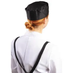 Calot de Cuisine en Polycoton Noir - Taille L - Whites Chefs Clothing