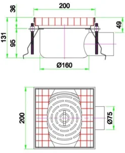 Caniveau de Sol pour Cuisine Professionnelle - Sortie Horizontale - Combisteel - 7075.0120