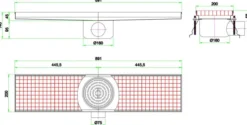 Caniveau de Sol Professionnel 891 - Sortie Horizontale - Combisteel