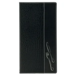 Carte Menu long Crocodile - gamme Design Long - 2 pages d'affichage intégrées et 1 double insert inclus (présente 6 pages) - Securit