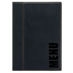 Carte Menu simili cuir de la gamme Tendance - A4, 1 double insert inclus (présente 4 pages A4) - Securit