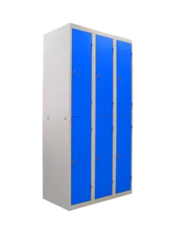 Casier Vestiaire Monobloc Acier 3 Colonnes 6 Cases - L 1200 mm