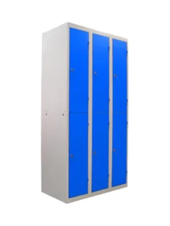 Casier Vestiaire Monobloc Acier 3 Colonnes 6 Cases - L 1200 mm
