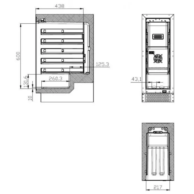 Cave à Vin 20 Bouteilles Zone Unique - 50 L - Combisteel