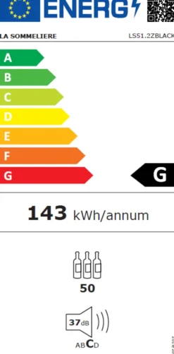 Cave à vin LS51.2ZBLACK Température Double Zone - 50 Bouteilles - La Sommelière