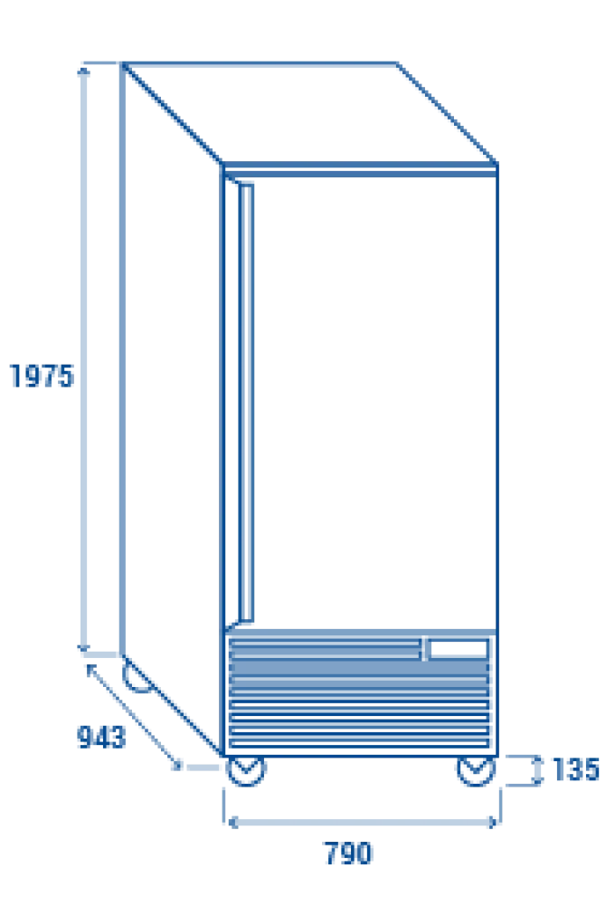 Cellule de Refroidissement Verticale 15 x GN1/1 et 600x400 - Cool head