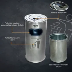 Cendrier Inox avec Collecteur de Déchets - L2G