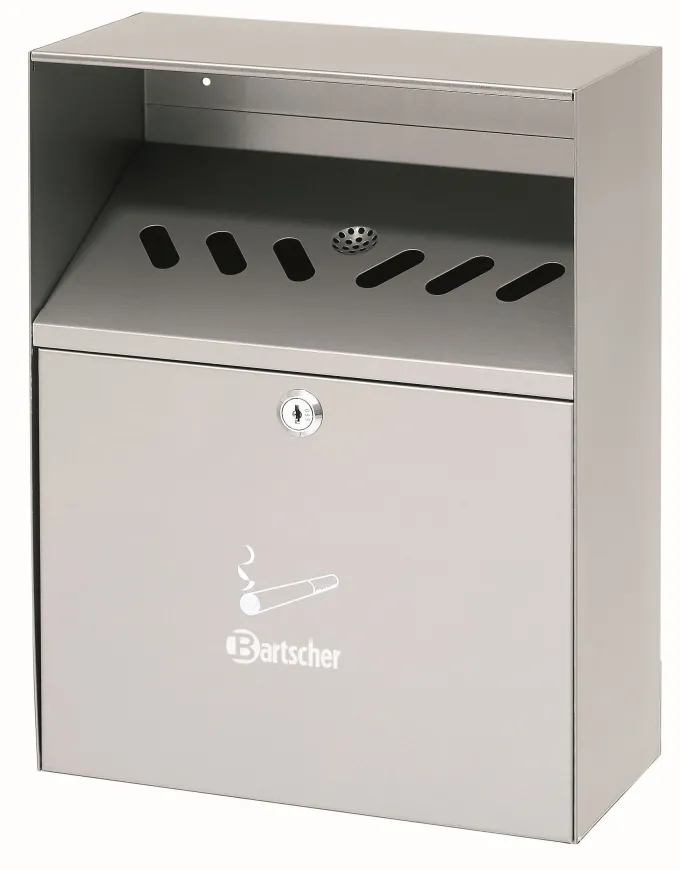 Cendrier mural en inox - argent - Bartscher