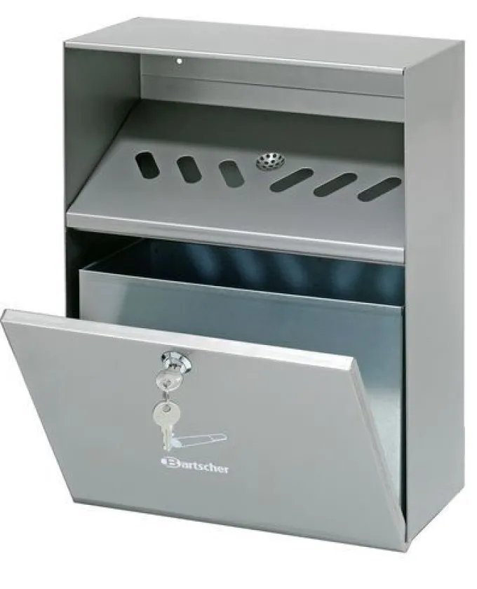 Cendrier mural en inox - argent - Bartscher