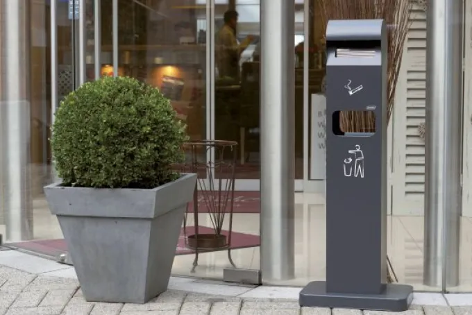 Cendrier sur Pied avec Corbeille 2 Litres et 8 Litres - Probbax
