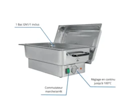 Chafing Dish Electrique GN1/1 Acier Inoxydable - L2G