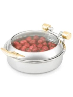 Chafing Dish Induction Rond Couvercle en Verre - Pujadas