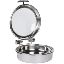Chafing Dish Inox Rond avec Couvercle en Verre 5,8 L - Pujadas