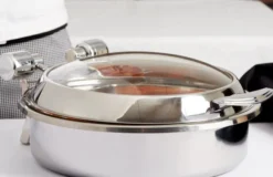 Chafing Dish Inox Rond avec Couvercle en Verre 5,8 L - Pujadas