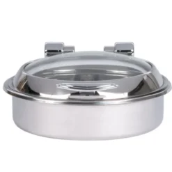 Chafing Dish Inox Rond avec Couvercle en Verre 5,8 L - Pujadas