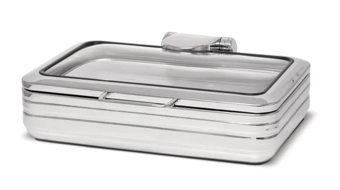 Chafing Dish Rectangulaire GN 1/1 avec Couvercle en Verre - Pujadas