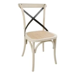 Chaise Bistro avec dossier croisé sable - Lot de 2