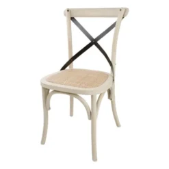 Chaise Bistro avec dossier croisé sable - Lot de 2