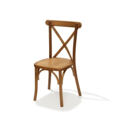 Chaise Bistrot Crossback en Bois Massif Empilable - Lot de 7 - Veba