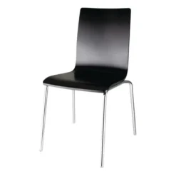 Chaise Dossier Carré Noire - Lot de 4 - Bolero