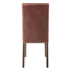 Chaise Dossier Haut en Simili Cuir Marron Foncé - Lot de 2 - Bolero