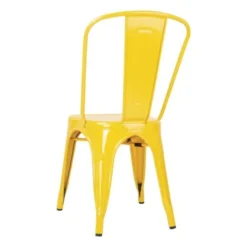Chaise Restaurant Bistrot Acier Jaune - Lot de 4 - Bolero