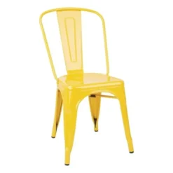Chaise Restaurant Bistrot Acier Jaune - Lot de 4 - Bolero