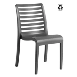 Chaise Restaurant SLAT Anthracite Recyclé - Lot de 6 - Grosfillex