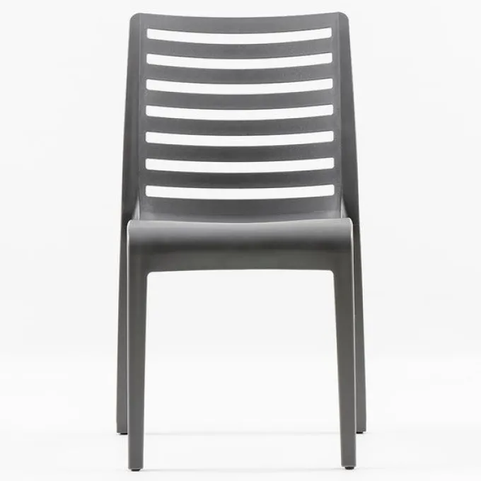 Chaise Restaurant SLAT Anthracite Recyclé - Lot de 6 - Grosfillex