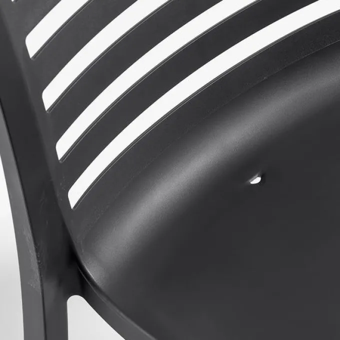 Chaise Restaurant SLAT Anthracite Recyclé - Lot de 6 - Grosfillex