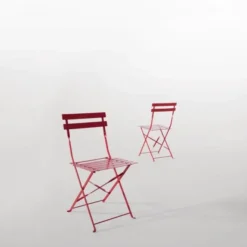 Chaises de Terrasse en Acier Rouge - Lot de 2 - Bolero