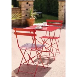 Chaises de Terrasse en Acier Rouge - Lot de 2 - Bolero