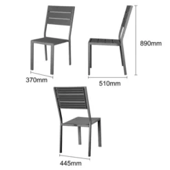 Chaises à Lattes Valletta Grises - Lot de 4 - Bolero