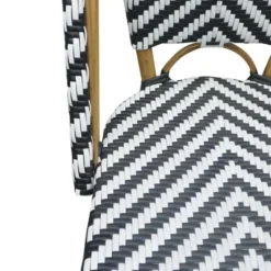 Chaise Style Parisien - Alu et Polyrotin Noire - Lot de 2 - Bolero