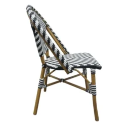 Chaise Style Parisien - Alu et Polyrotin Noire - Lot de 2 - Bolero