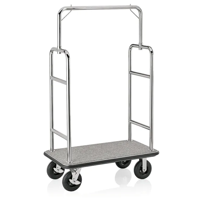 Chariot à bagages en Acier Inoxydable gris L 1130 mm l 620 mm H 1830 mm - Was Germany