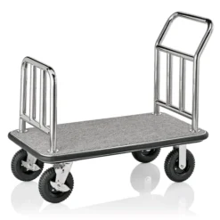 Chariot à bagages en Acier Inoxydable gris L 1130 mm l 615 mm H 980 mm - Was Germany