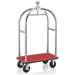 Chariot à bagages en Acier Inoxydable rouge L 1130 mm l 620 mm H 1910 mm 4 - Was Germany