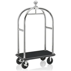 Chariot à bagages en Acier Inoxydable noir L 1130 mm l 620 mm H 1910 mm 2 - Was Germany