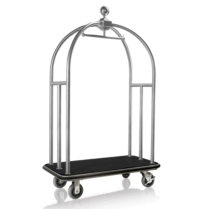 Chariot à bagages en Acier Inoxydable noir L 1120 mm l 610 mm H 1860 mm 2 - Was Germany