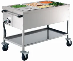 Chariot bain-marie professionnel 3 Bacs GN 1/1 sans Robinet - Bartscher