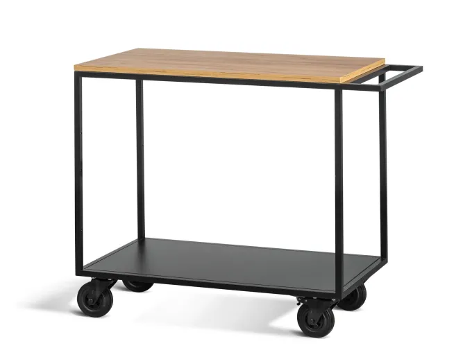 Chariot de Service 2 Niveaux avec Plateau en Bois - Pujadas