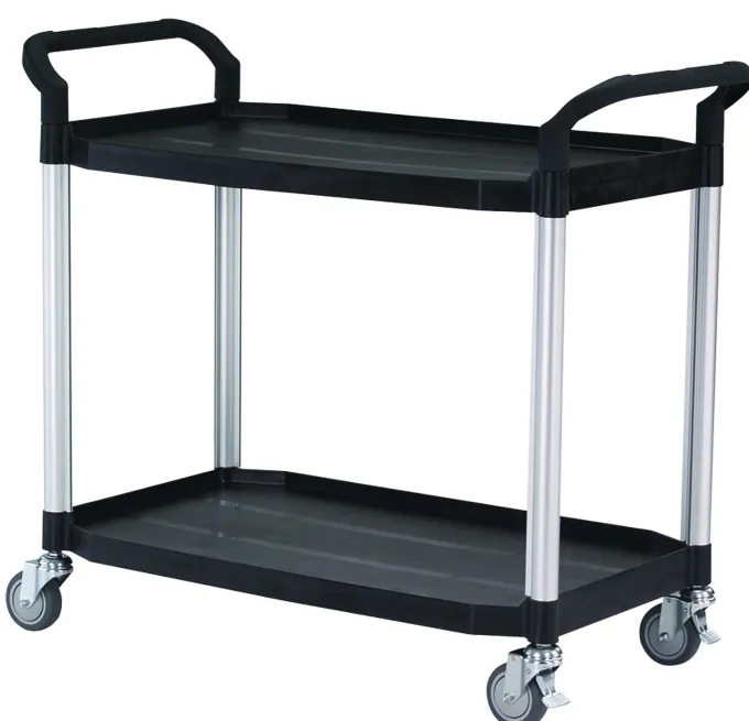 Chariot de service polypropylène Noir 2 Plateaux 1100 x 520 x H950 mm - Matériel CHR Pro