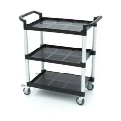 Chariot de Service - 3 Étagères en Plastique - 86,5 x 42,5 cm - Maxima