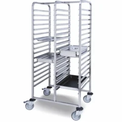 Chariot Double à Glissières avec 17 Niveaux pour Bacs GN 1/1 - Pujadas