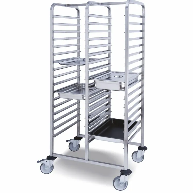 Chariot Double à Glissières avec 17 Niveaux pour Bacs GN 1/1 - Pujadas