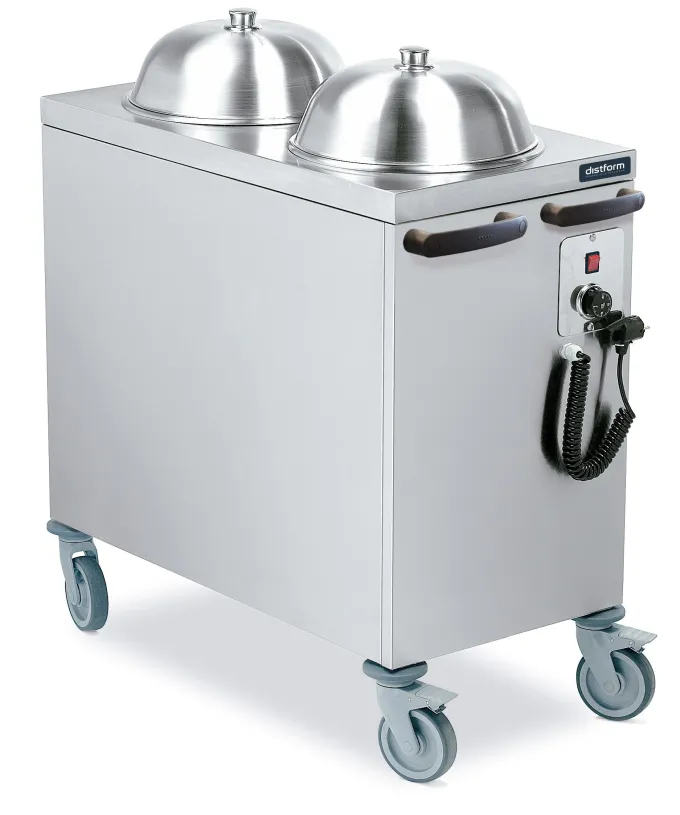 Chariot en Inox Distributeur d'Assiettes Chaudes - 130 Assiettes - Distform