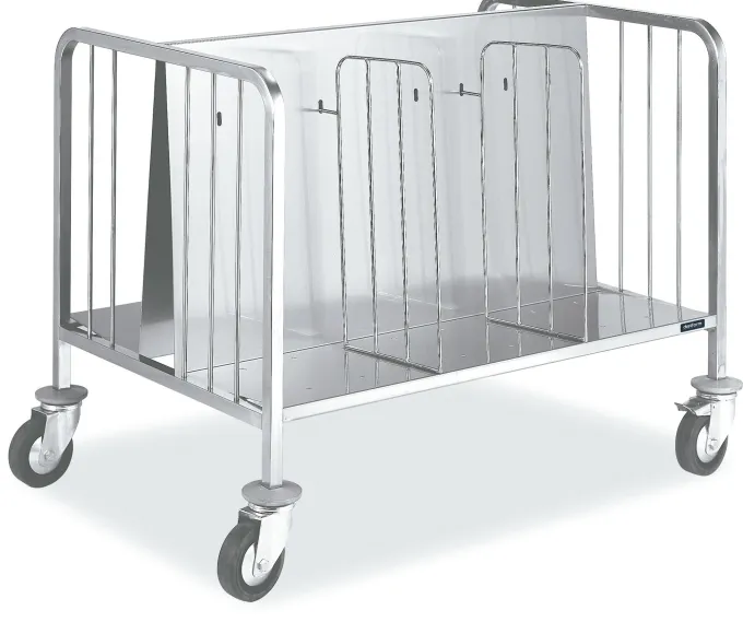 Chariot Inox Double de Rangement et Transport d'Assiettes - 300 Assiettes - Distform