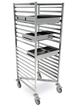 Chariot Inox Emboîtable GN 2/1 Renforcé - 18 Paires de Glissières - Distform